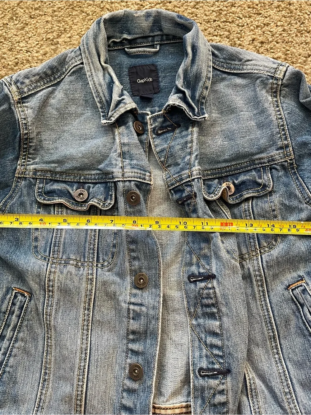 GAP kids large Washed Blue Denim Jean Jacket classic basic western